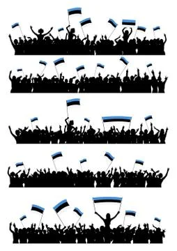 Cheering or Protesting Crowd Estonia Illustrazione stock
