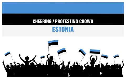 Cheering or Protesting Crowd Estonia Stock Illustration