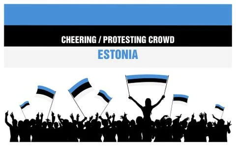 Cheering or Protesting Crowd Estonia Stock Illustration