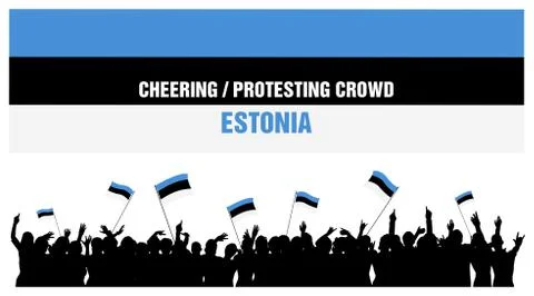 Cheering or Protesting Crowd Estonia Stock Illustration