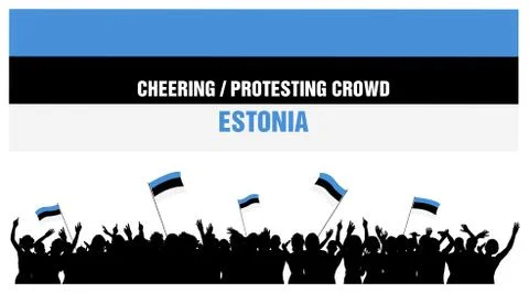 Cheering or Protesting Crowd Estonia Illustrazione stock