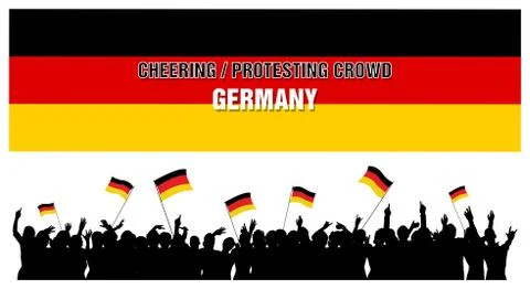 Cheering or Protesting Crowd Germany Stock Illustration