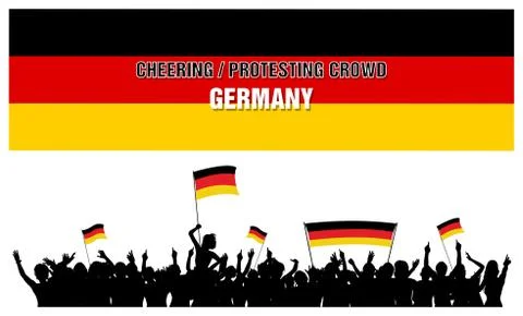 Cheering or Protesting Crowd Germany Stock Illustration