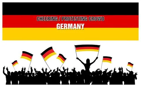 Cheering or Protesting Crowd Germany Stock Illustration