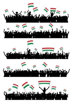 Cheering or Protesting Crowd Hungary Stock Illustration