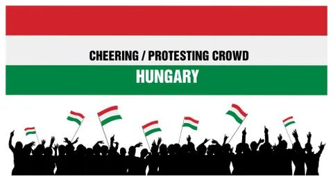 Cheering or Protesting Crowd Hungary Stock Illustration