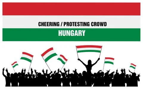 Cheering or Protesting Crowd Hungary Stock Illustration