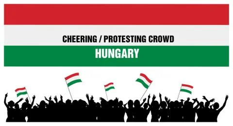 Cheering or Protesting Crowd Hungary Stock Illustration