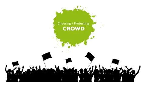 Cheering or Protesting Crowd Stock Illustration
