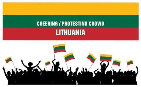 Cheering or Protesting Crowd Lithuania Illustrazione stock