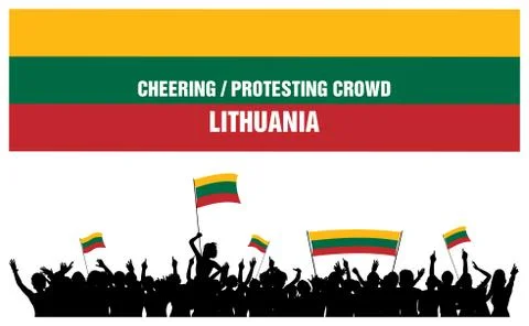 Cheering or Protesting Crowd Lithuania Stock Illustration