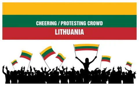 Cheering or Protesting Crowd Lithuania Stock Illustration