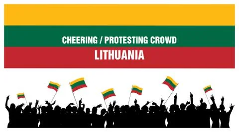 Cheering or Protesting Crowd Lithuania Stock Illustration