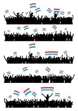 Cheering or Protesting Crowd Luxembourg Stock Illustration