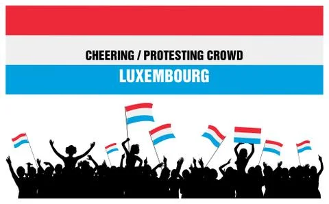 Cheering or Protesting Crowd Luxembourg Stock Illustration