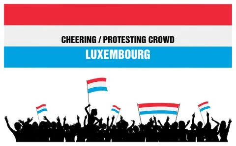 Cheering or Protesting Crowd Luxembourg Stock Illustration