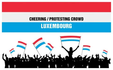 Cheering or Protesting Crowd Luxembourg Stock Illustration