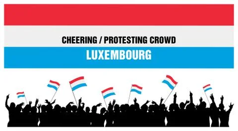 Cheering or Protesting Crowd Luxembourg Stock-Illustration