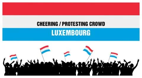 Cheering or Protesting Crowd Luxembourg Stock-Illustration