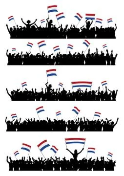 Cheering or Protesting Crowd Netherlands Stock Illustration