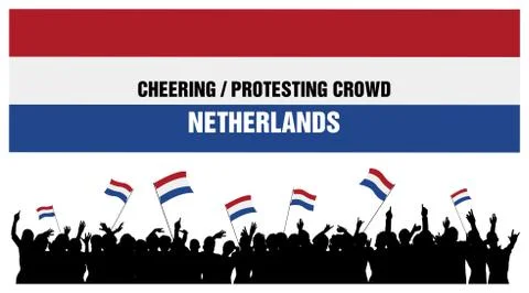 Cheering or Protesting Crowd Netherlands Stock Illustration