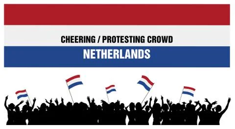 Cheering or Protesting Crowd Netherlands Stock Illustration