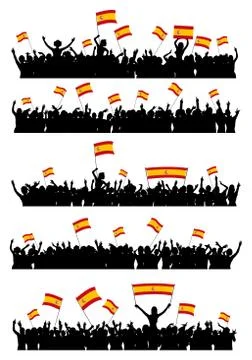 Cheering or Protesting Crowd Spain Stock Illustration