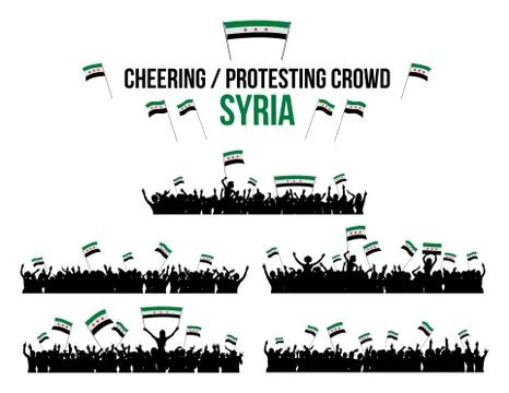 Cheering or Protesting Crowd Syria Stock Illustration