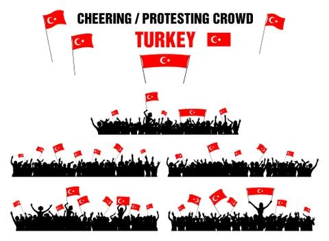 Cheering or Protesting Crowd Turkey Stock Illustration