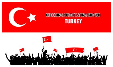 Cheering or Protesting Crowd Turkey Stock Illustration