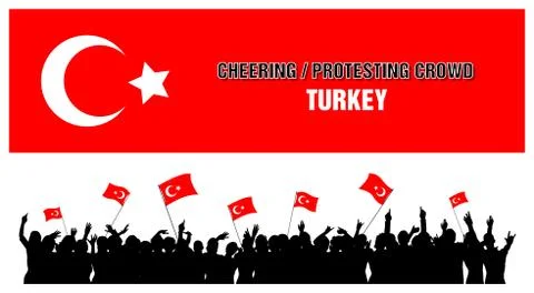 Cheering or Protesting Crowd Turkey Stock Illustration
