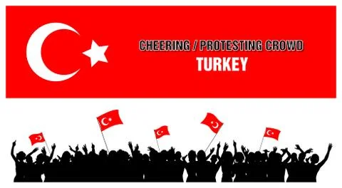 Cheering or Protesting Crowd Turkey Stock Illustration
