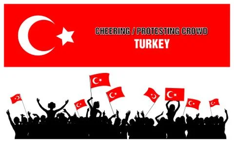 Cheering or Protesting Crowd Turkey Stock Illustration