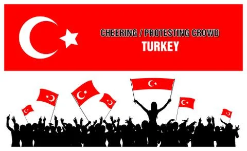 Cheering or Protesting Crowd Turkey Illustrazione stock