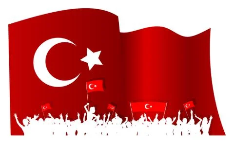 Cheering or Protesting Crowd Turkey Stock Illustration