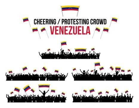 Cheering or Protesting Crowd Venezuela Stock Illustration