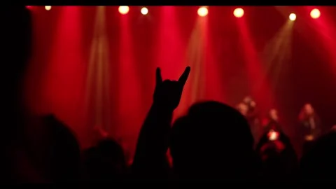 Cheering people crowd on the dance floor during a music concert. Stock Footage 272481454