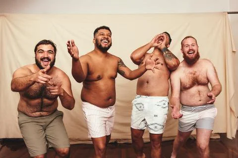 Cheering in the studio Stock Photos