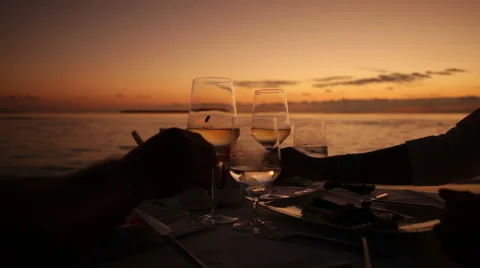 Cheering with wine glasses close Stock Footage 1018397