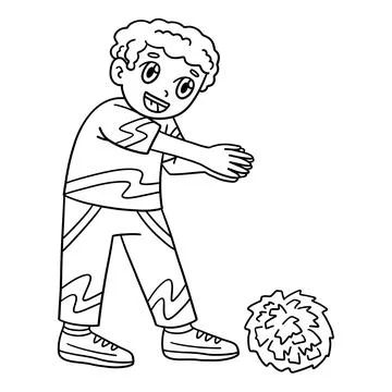 Cheerleader Boy in a Clapping Pose Isolated Stock Illustration