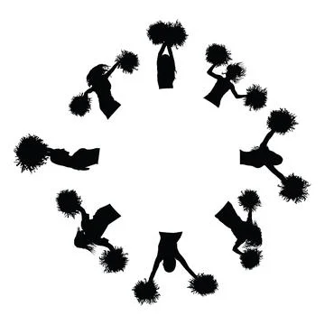 Cheerleader dancer figure vector silhouette isolated. Stock Illustration