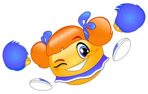Cheerleader emoticon Stock Illustration