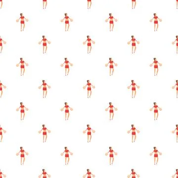 Cheerleader girl dancing seamless pattern for sports background Stockillustratie