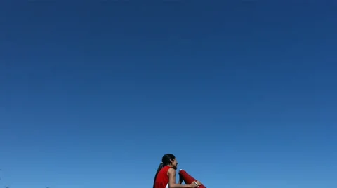 Cheerleader with megaphone, slow motion Stock Footage 61669588
