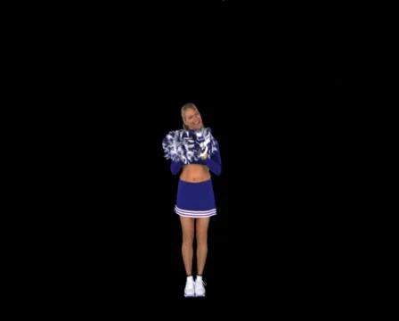 Cheerleader Routine with Pom-Poms Stock Footage 1042565