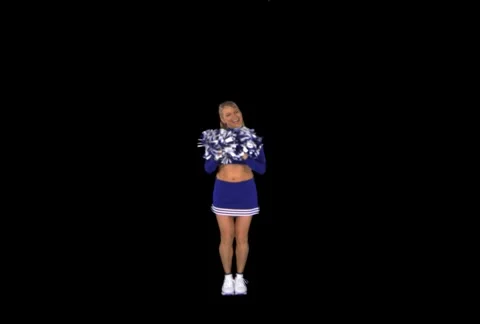 Cheerleader Routine with Pom-Poms Stock Footage 5163521