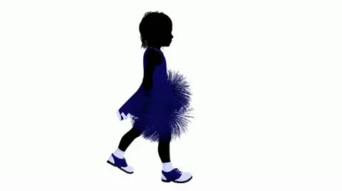Cheerleader walking on a white background Stock Footage 10805359