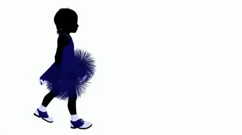 Cheerleader walking on a white background Stock Footage 10805360