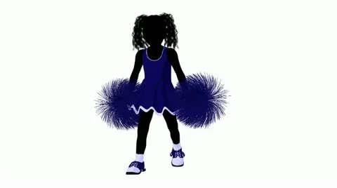 Cheerleader walking on a white background Stock Footage 10805372