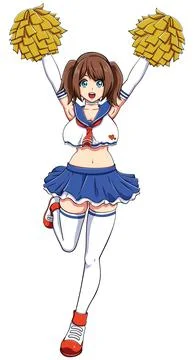 Cheerleader on White Stock Illustration